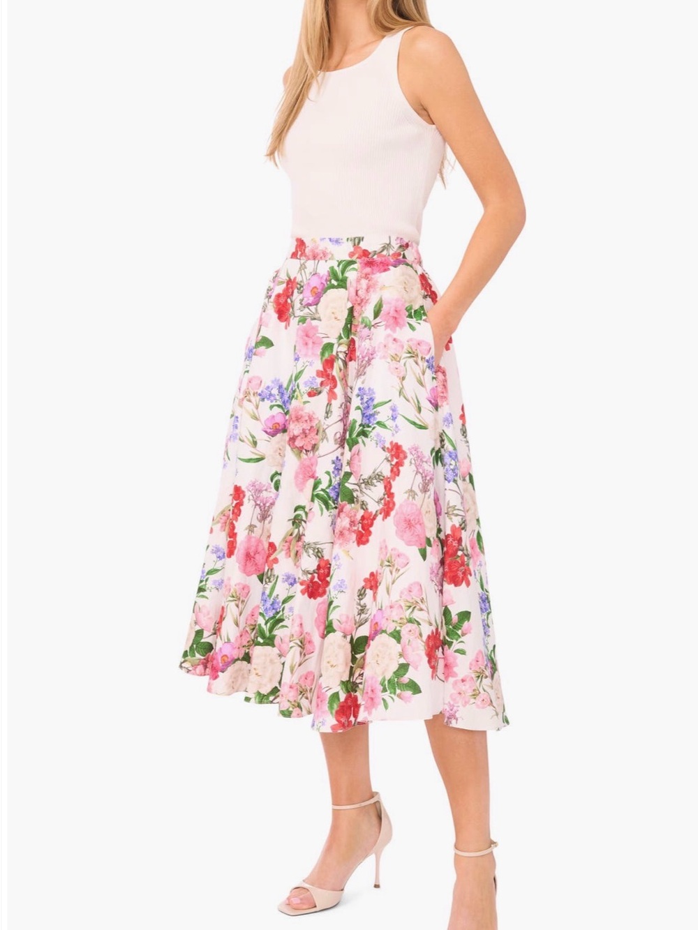 NewTed Baker London Ida Floral Circular Midi Skirt